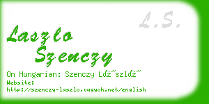 laszlo szenczy business card